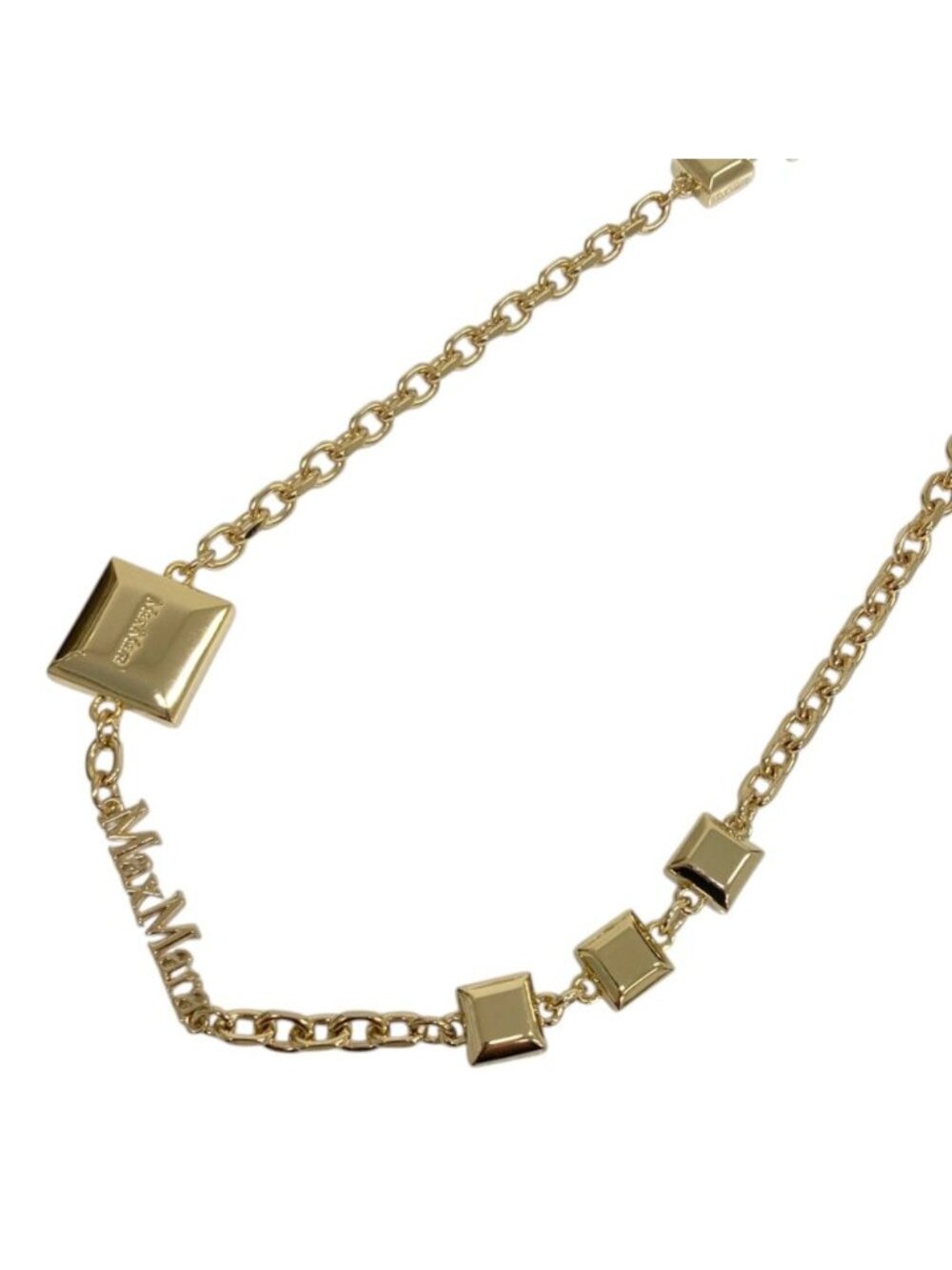 Max Mara Llex Long Necklace Gold Colored